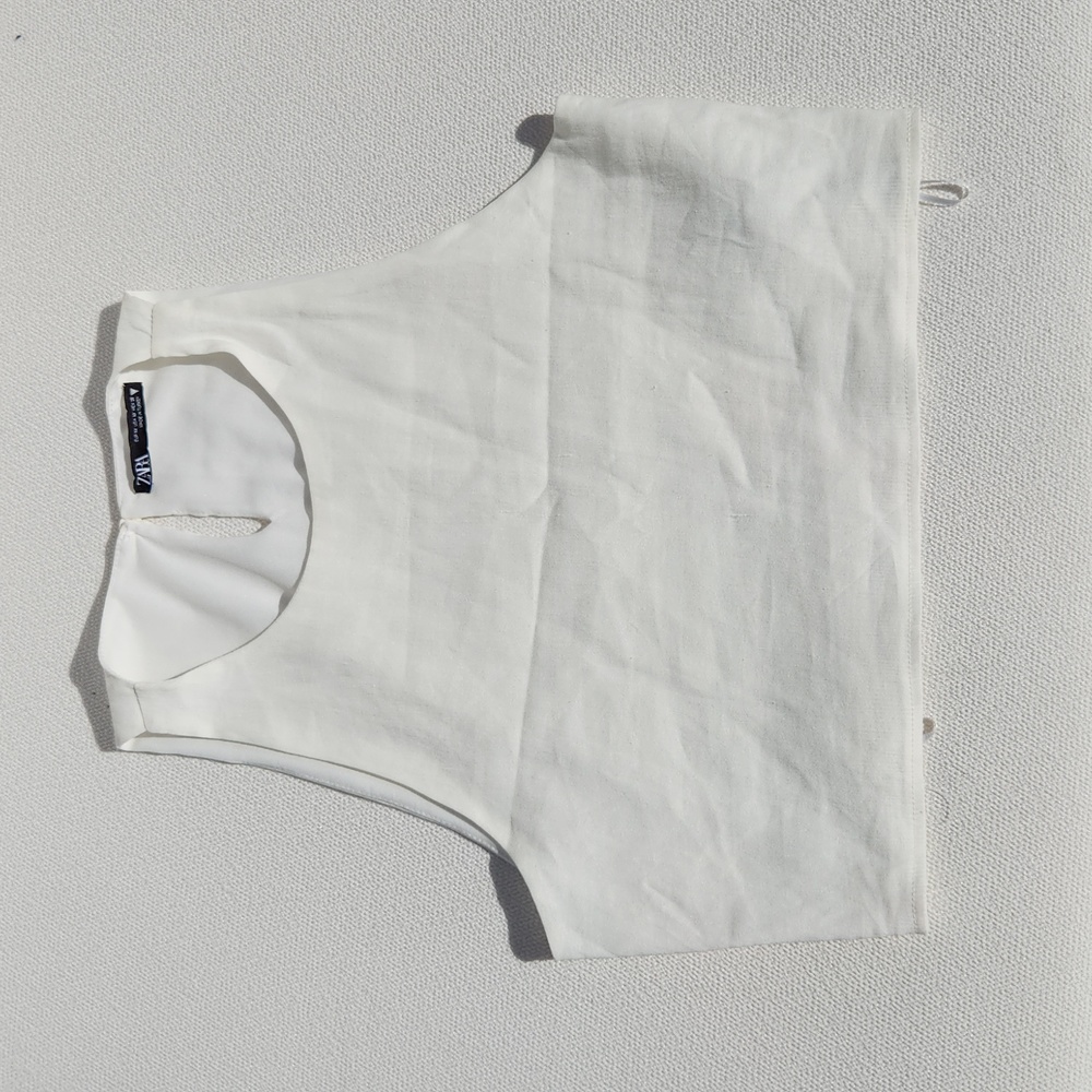 ZARA linen blend crop top size medium